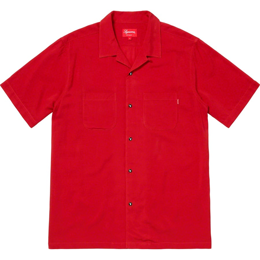 Details on Supreme Playboy© Rayon S S Shirt Red from spring summer
                                                    2019 (Price is $148)