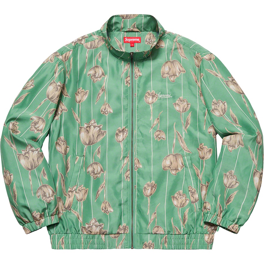 Details on Floral Silk Track Jacket Mint from spring summer
                                                    2019 (Price is $228)