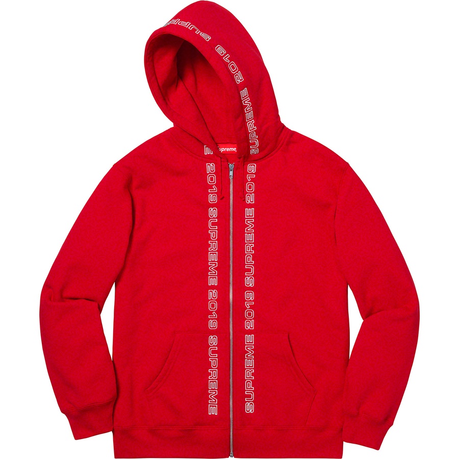 Details on Topline Zip Up Sweatshirt Red from spring summer 2019 (Price is $168)