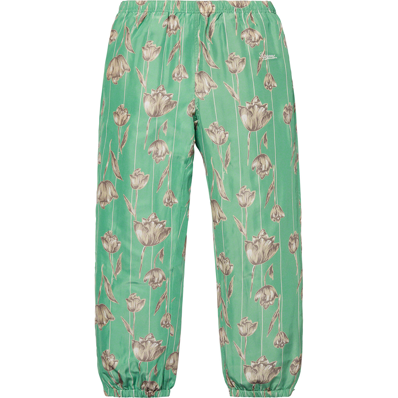 Supreme Floral Silk Track Pant Mint Spring/Summer 2019