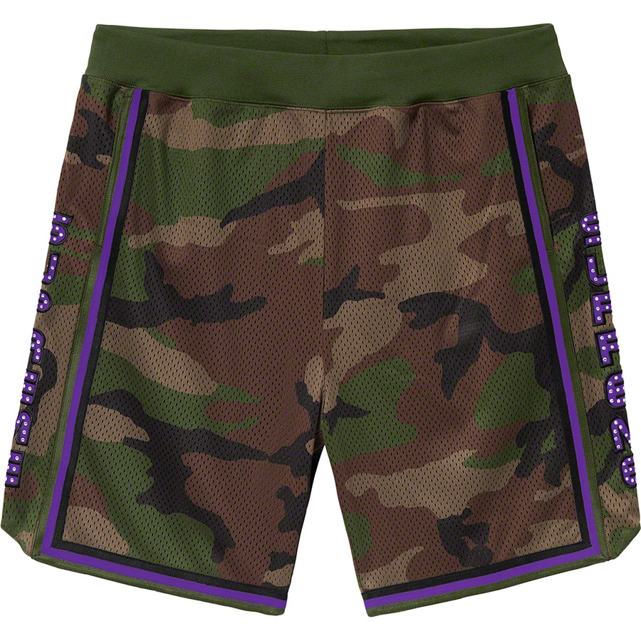 Details on Rhinestone Basketball Short Woodland Camo from spring summer 2019 (Price is $110)