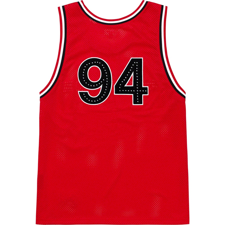 Details on Rhinestone Basketball Jersey Red from spring summer
                                                    2019 (Price is $110)