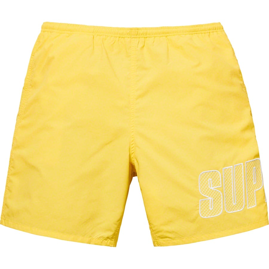 Details on Logo Appliqué Water Short Pale Yellow from spring summer
                                                    2019 (Price is $118)