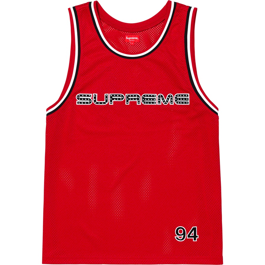 Details on Rhinestone Basketball Jersey Red from spring summer
                                                    2019 (Price is $110)