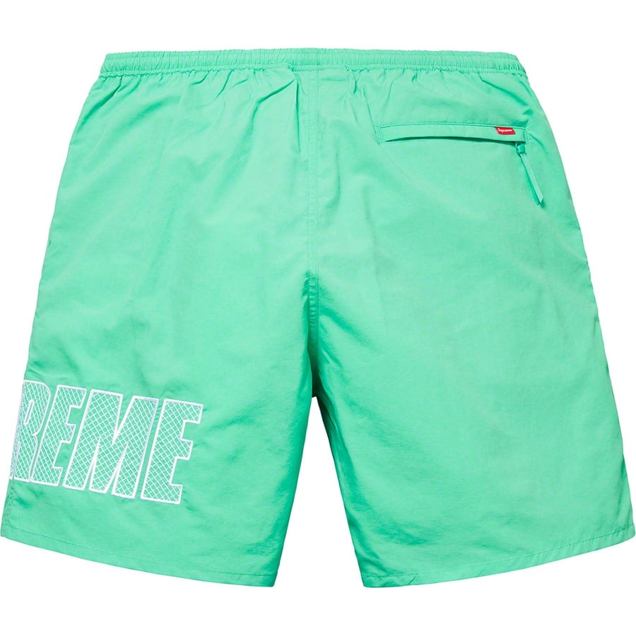 Details on Logo Appliqué Water Short Mint from spring summer 2019 (Price is $118)