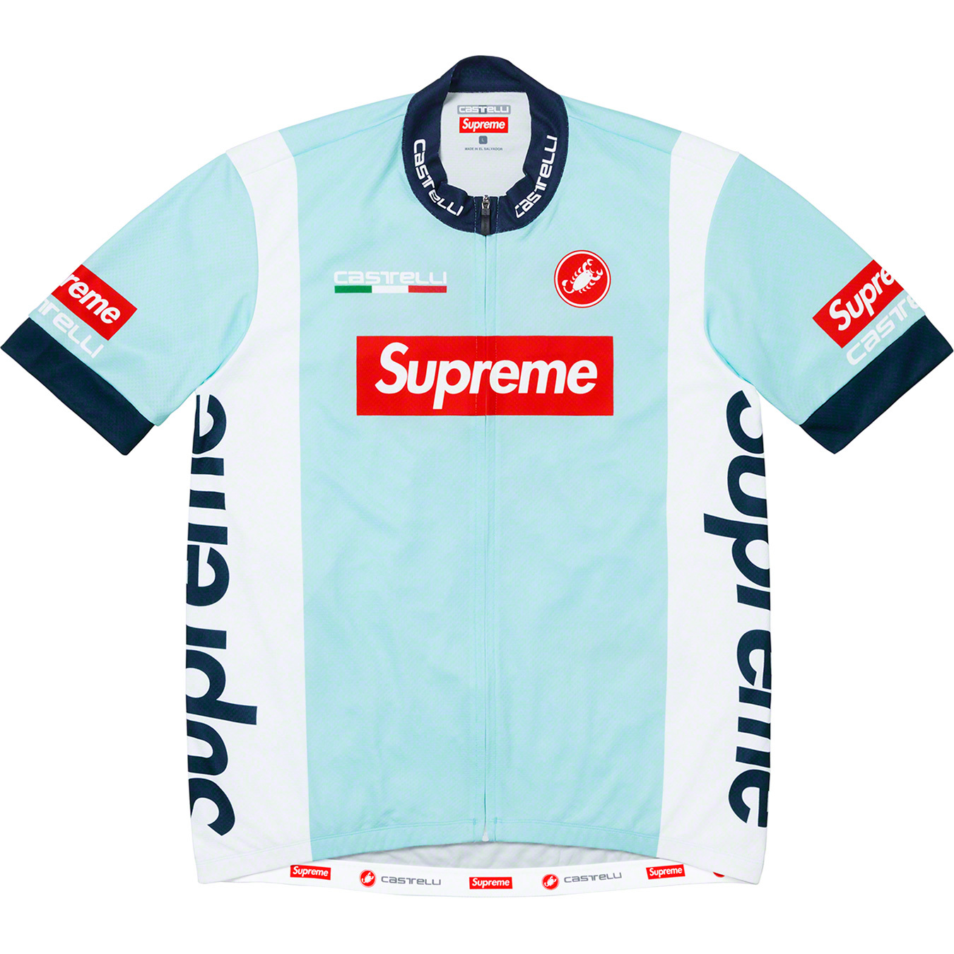 supreme Castelli Cycling Jersey 水色 Mサイズ