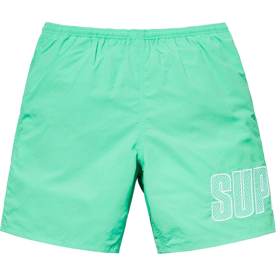 Details on Logo Appliqué Water Short Mint from spring summer 2019 (Price is $118)