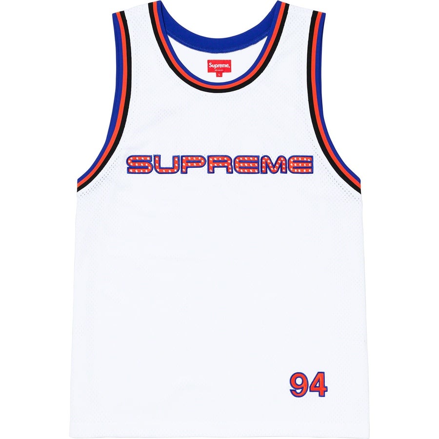 Details on Rhinestone Basketball Jersey White from spring summer
                                                    2019 (Price is $110)