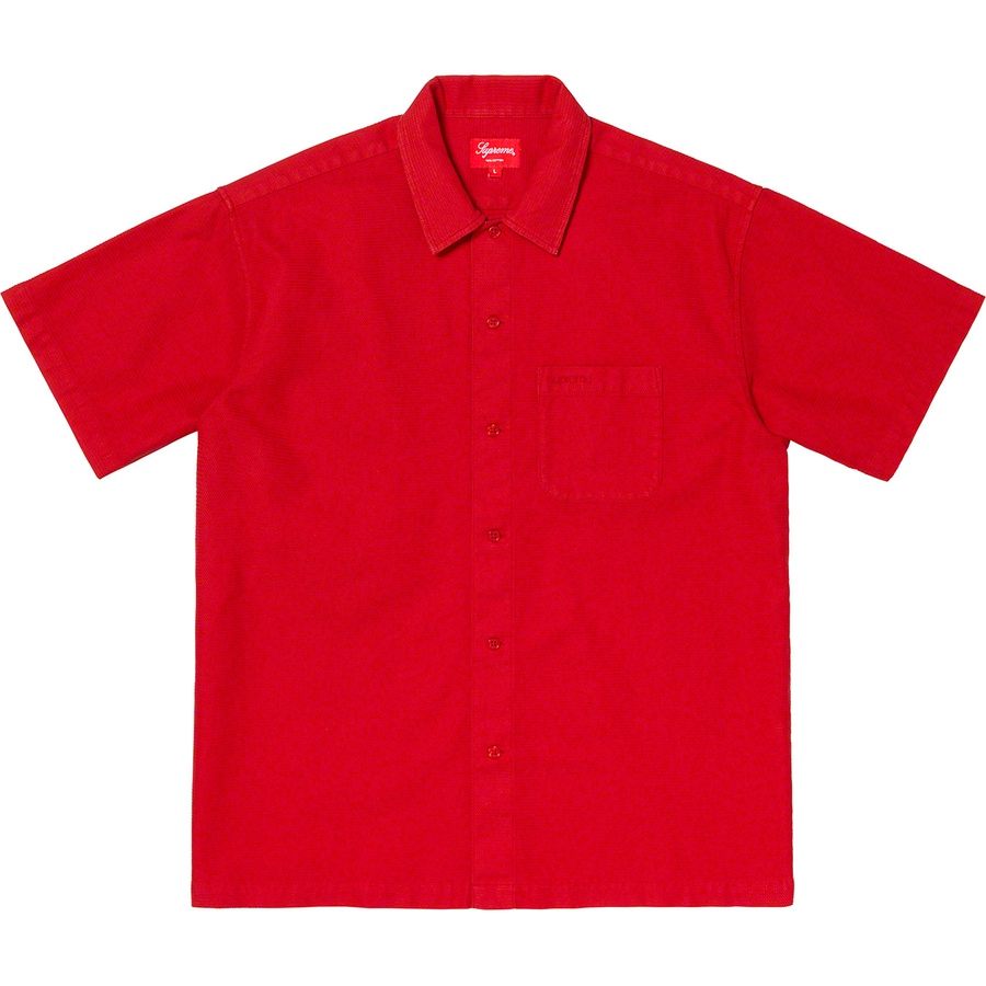 Details on Pinhole S S Shirt Red from spring summer 2019 (Price is $128)