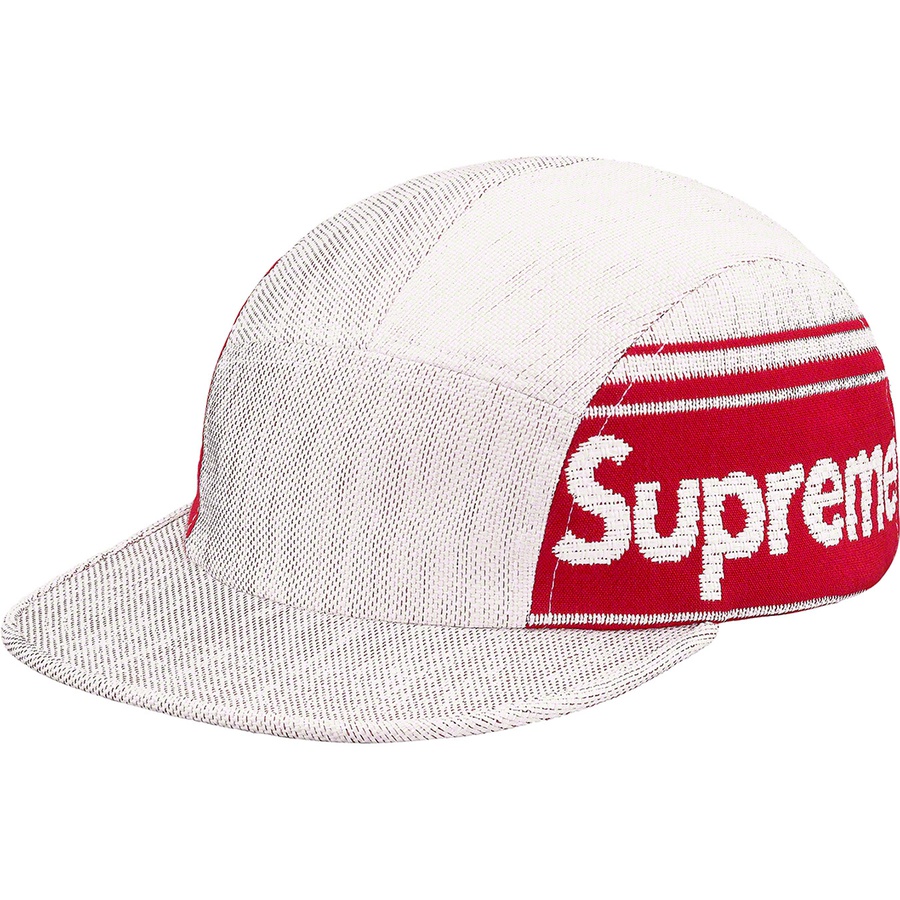 Details on Raffia Woven Logo Camp Cap White from spring summer 2019 (Price is $54)