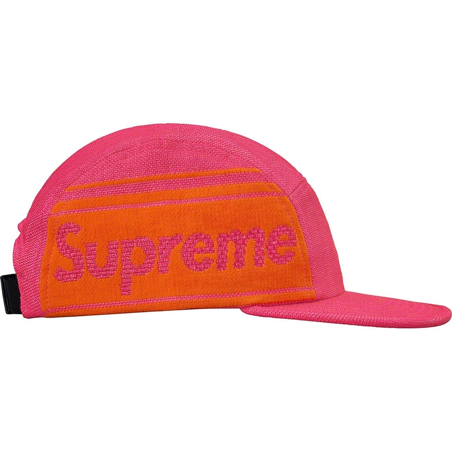 Details on Raffia Woven Logo Camp Cap Magenta from spring summer
                                                    2019 (Price is $54)