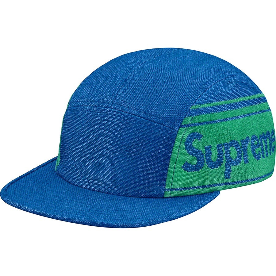 Details on Raffia Woven Logo Camp Cap Blue from spring summer
                                                    2019 (Price is $54)