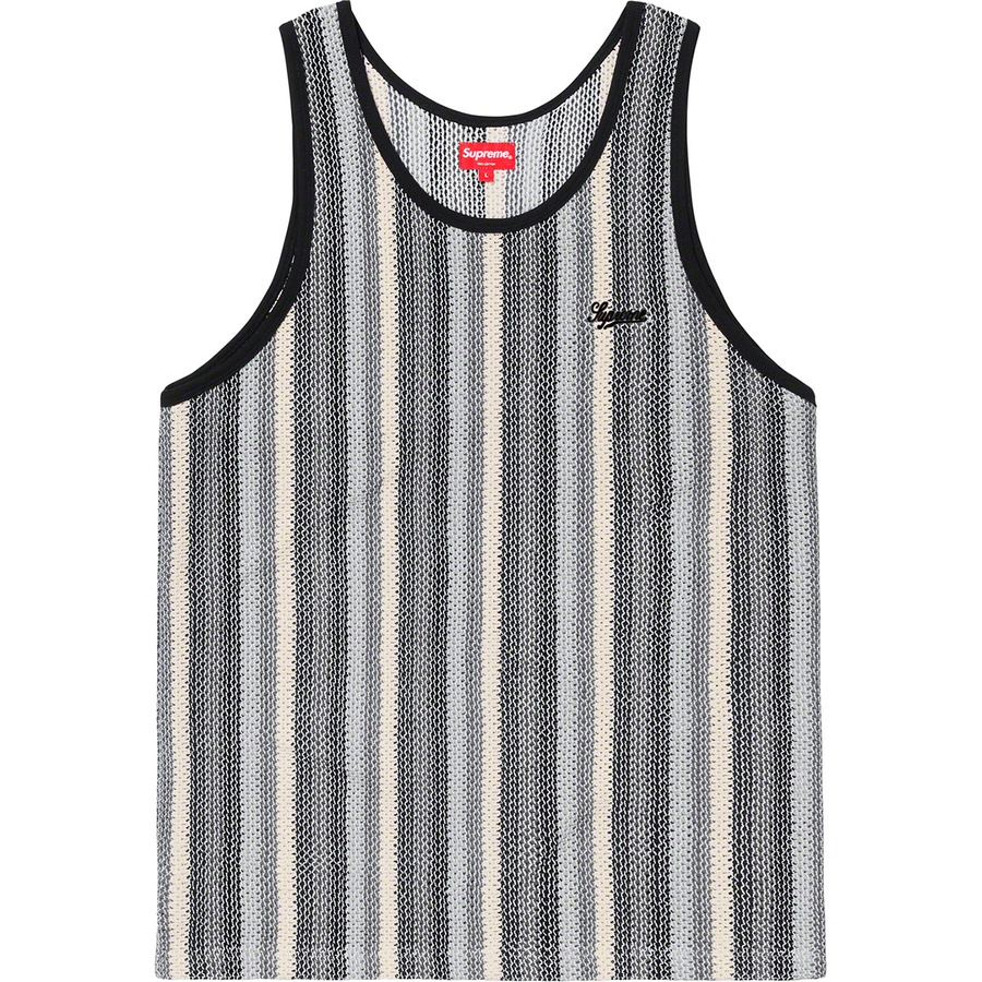 Details on Knit Stripe Tank Top Black from spring summer
                                                    2019 (Price is $98)