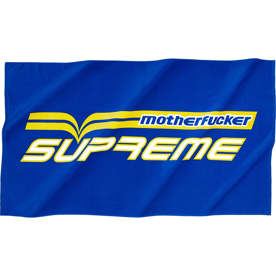 Details on Motherfucker Towel Royal from spring summer
                                                    2019 (Price is $68)