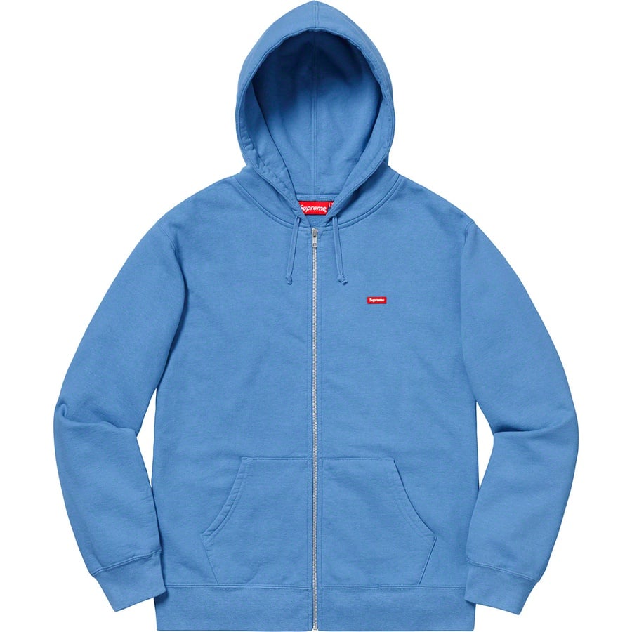 Details on Small Box Zip Up Sweatshirt Columbia Blue from spring summer 2019 (Price is $158)