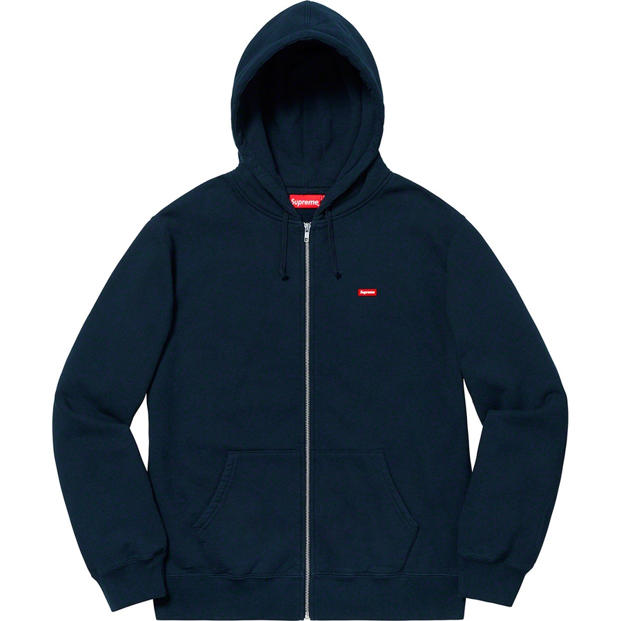 Details on Small Box Zip Up Sweatshirt Navy from spring summer 2019 (Price is $158)