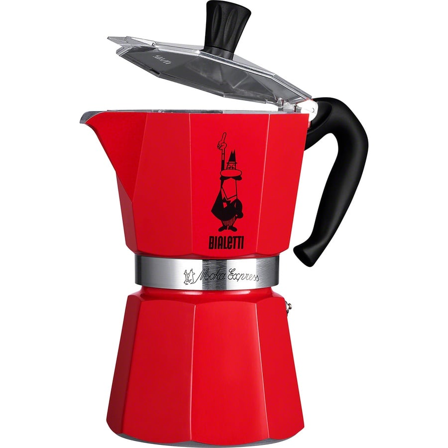 Details on Supreme Bialetti Moka Express Red from spring summer
                                                    2019 (Price is $58)