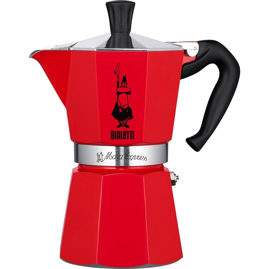 Details on Supreme Bialetti Moka Express Red from spring summer
                                                    2019 (Price is $58)