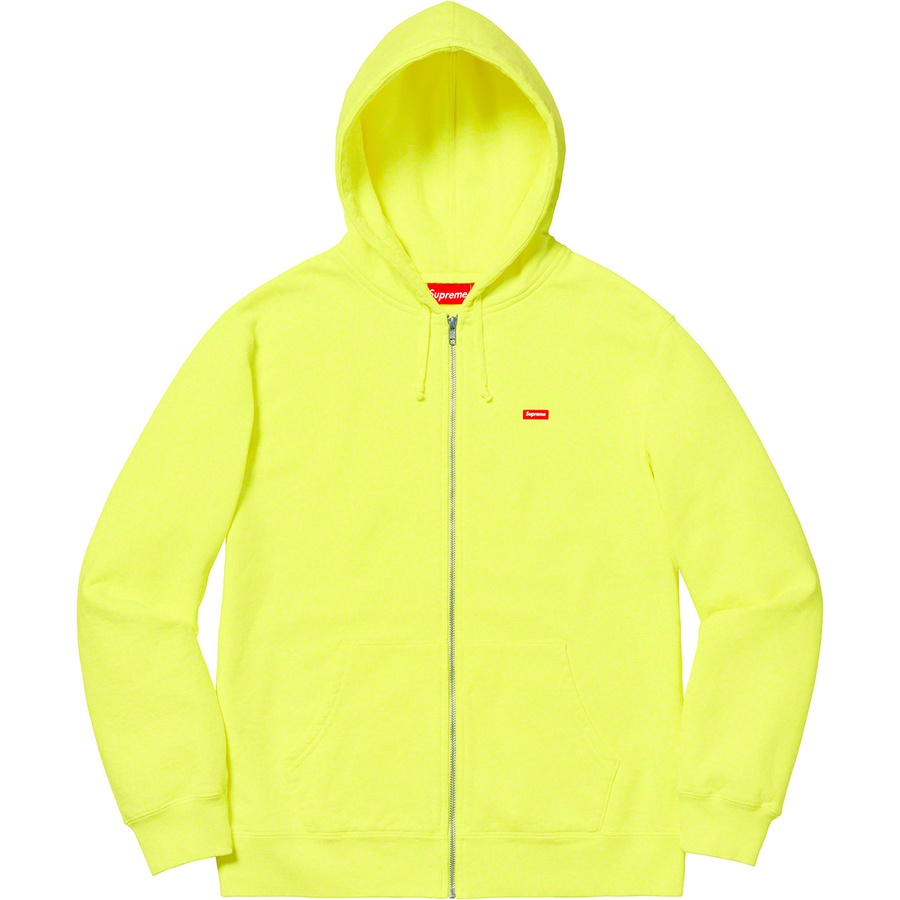 Details on Small Box Zip Up Sweatshirt Bright Yellow from spring summer 2019 (Price is $158)
