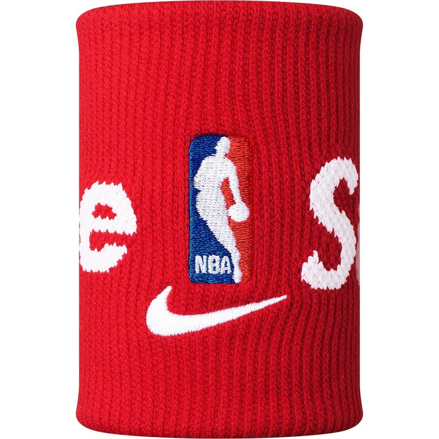 Details on Supreme Nike NBA Wristbands Red from spring summer
                                                    2019 (Price is $30)