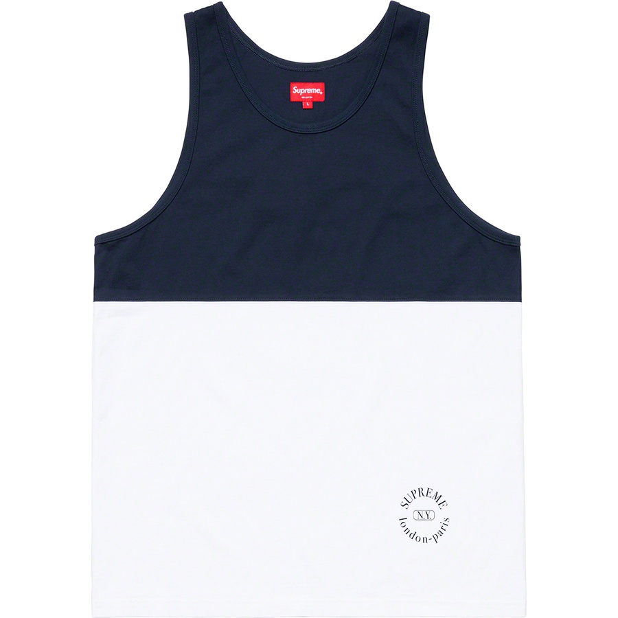 Details on Split Tank Top Navy from spring summer 2019 (Price is $78)
