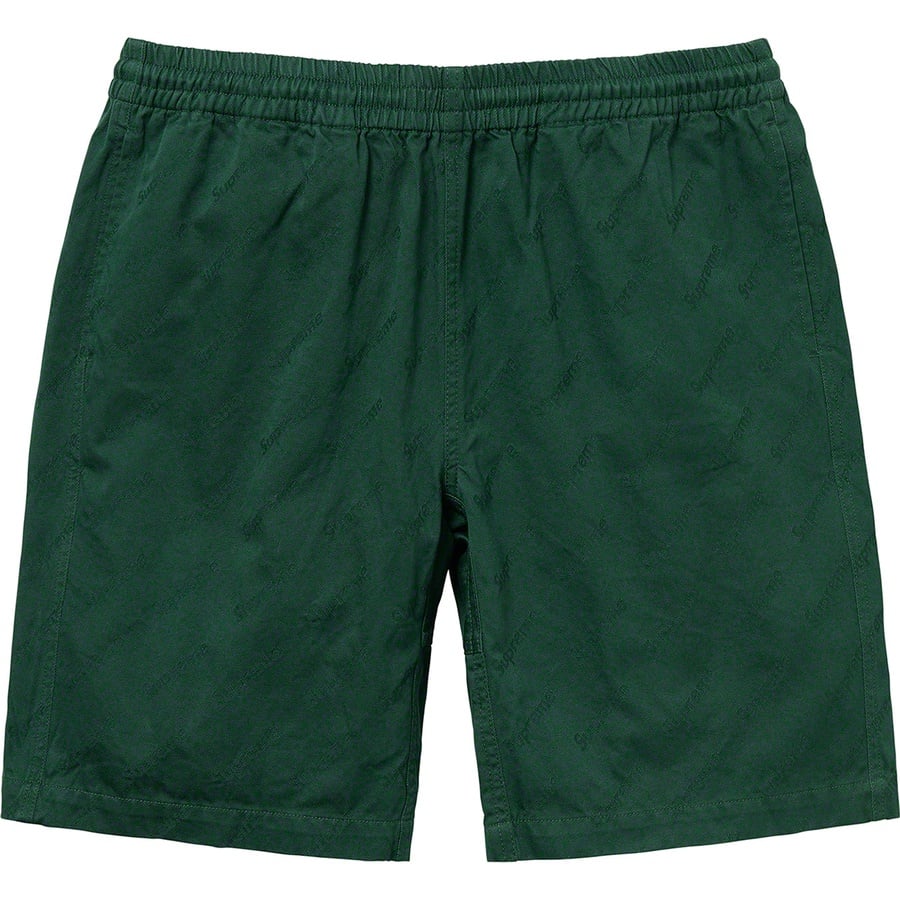 Details on Jacquard Logos Twill Short Forest Green from fall winter 2019 (Price is $118)