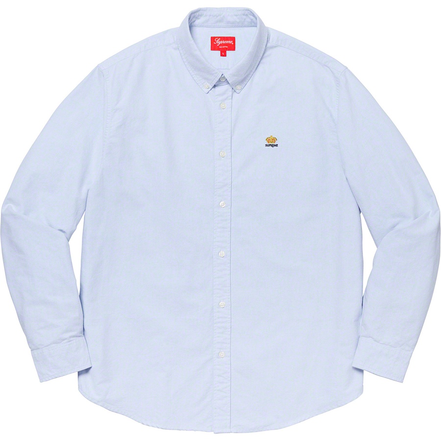 Details on Flannel Oxford Shirt Light Blue from fall winter 2019 (Price is $128)