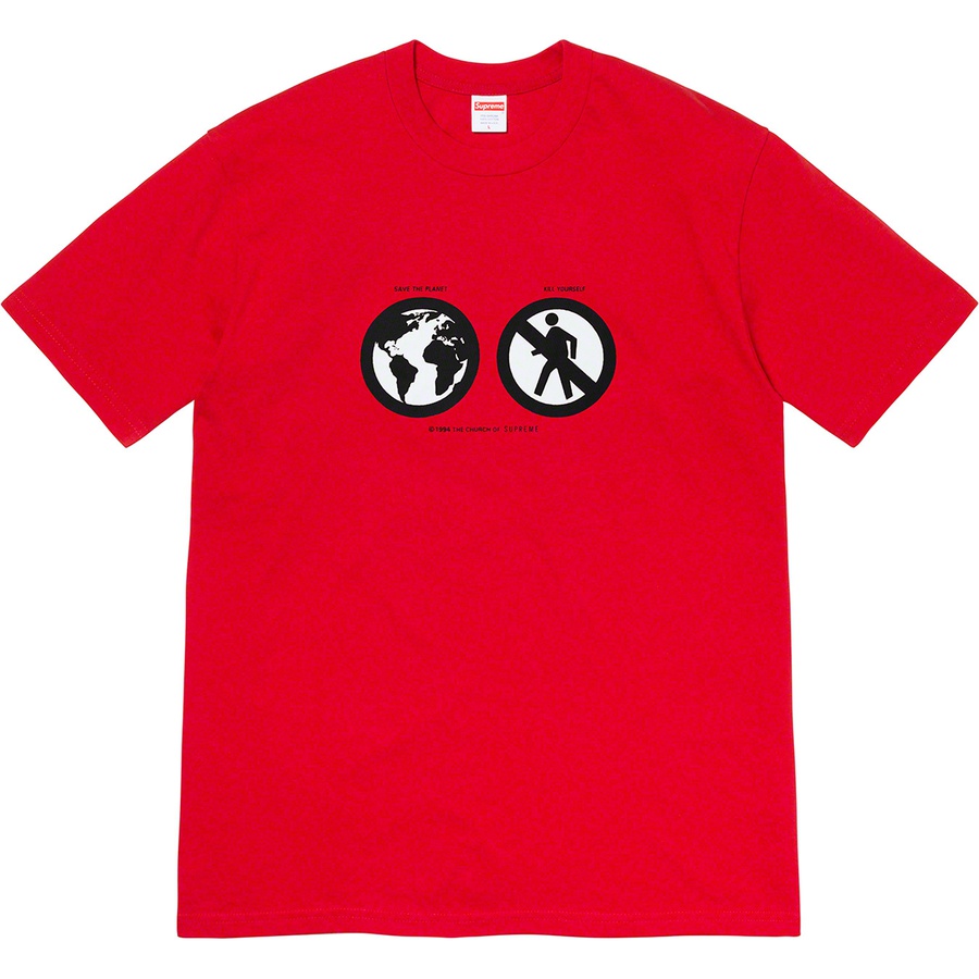 Details on Save The Planet Tee Red from fall winter 2019 (Price is $38)