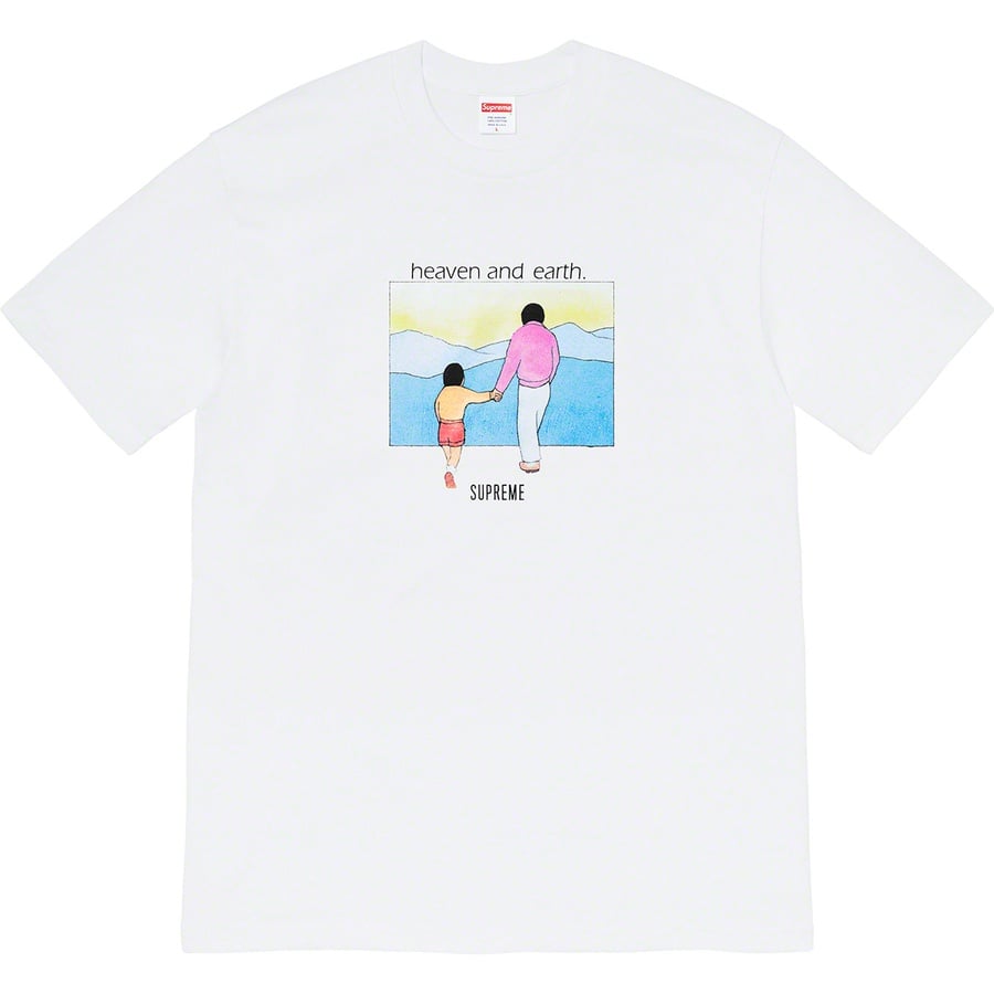 Details on Heaven and Earth Tee White from fall winter
                                                    2019 (Price is $38)