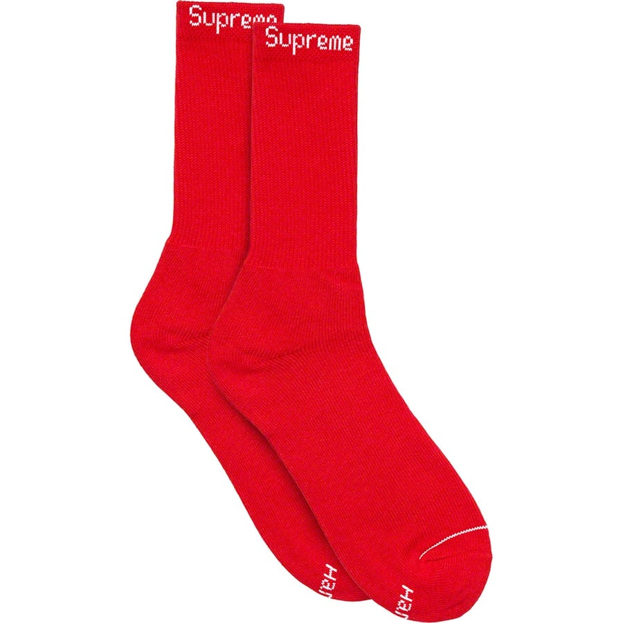 Details on Supreme Hanes Crew Socks (4 Pack) Red from fall winter
                                                    2019 (Price is $20)