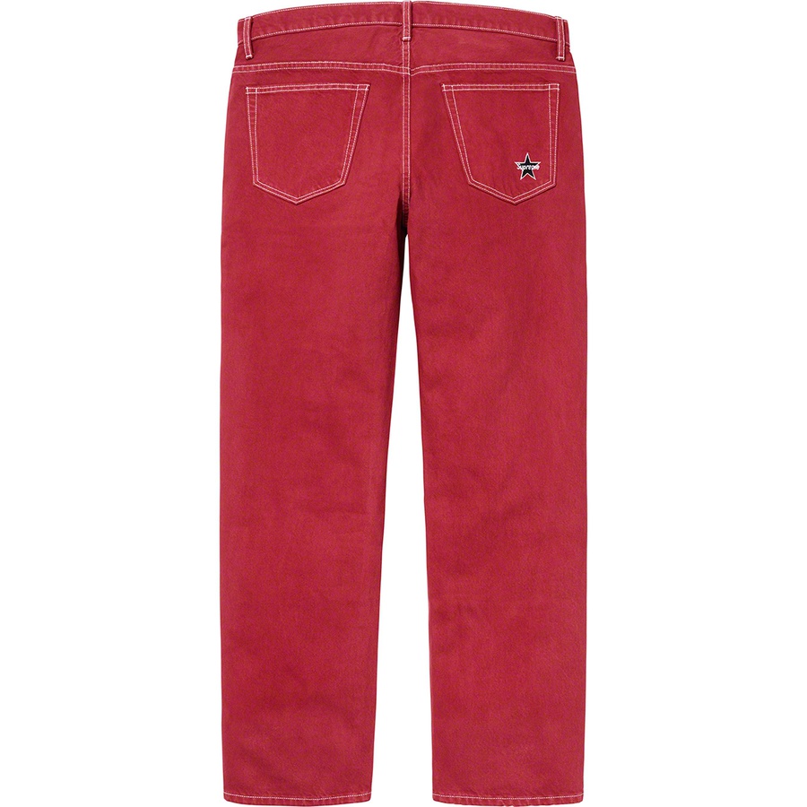 Details on Washed Regular Jean Red from fall winter
                                                    2019 (Price is $148)