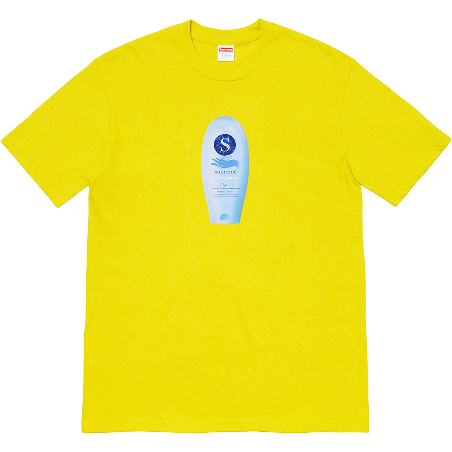 Details on Super Cream Tee Sulfur from fall winter
                                                    2019 (Price is $38)