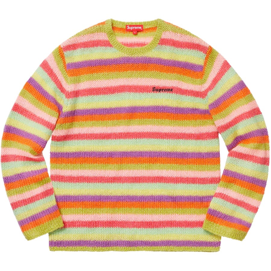 Details on Stripe Mohair Sweater Acid Green from fall winter 2019 (Price is $158)