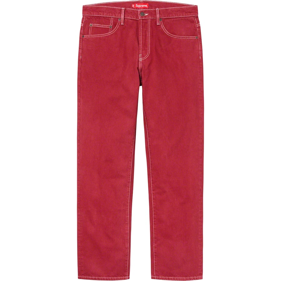 Details on Washed Regular Jean Red from fall winter
                                                    2019 (Price is $148)