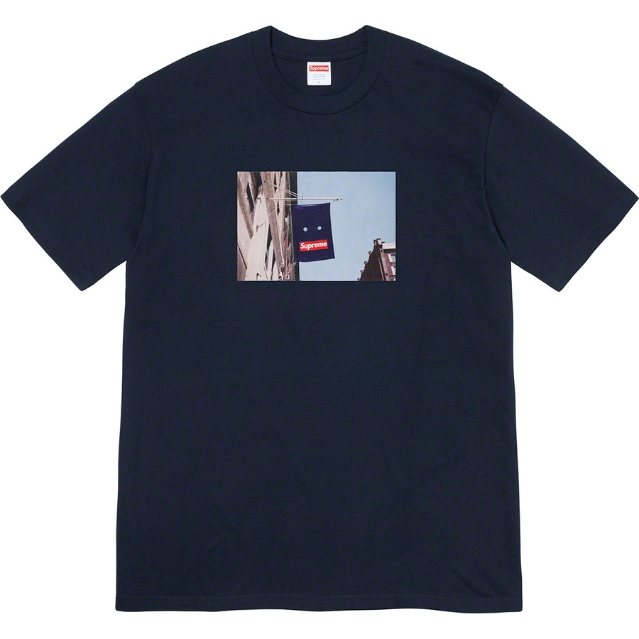 Details on Banner Tee Navy from fall winter 2019 (Price is $38)