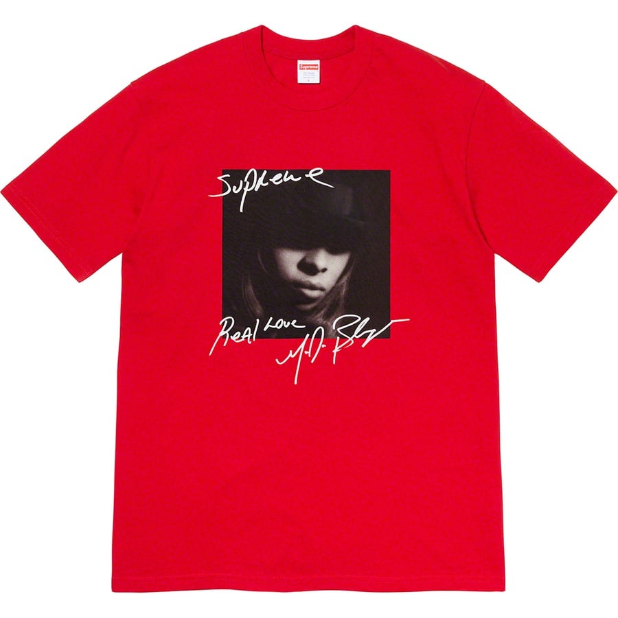 Details on Mary J. Blige Tee Red from fall winter
                                                    2019 (Price is $48)