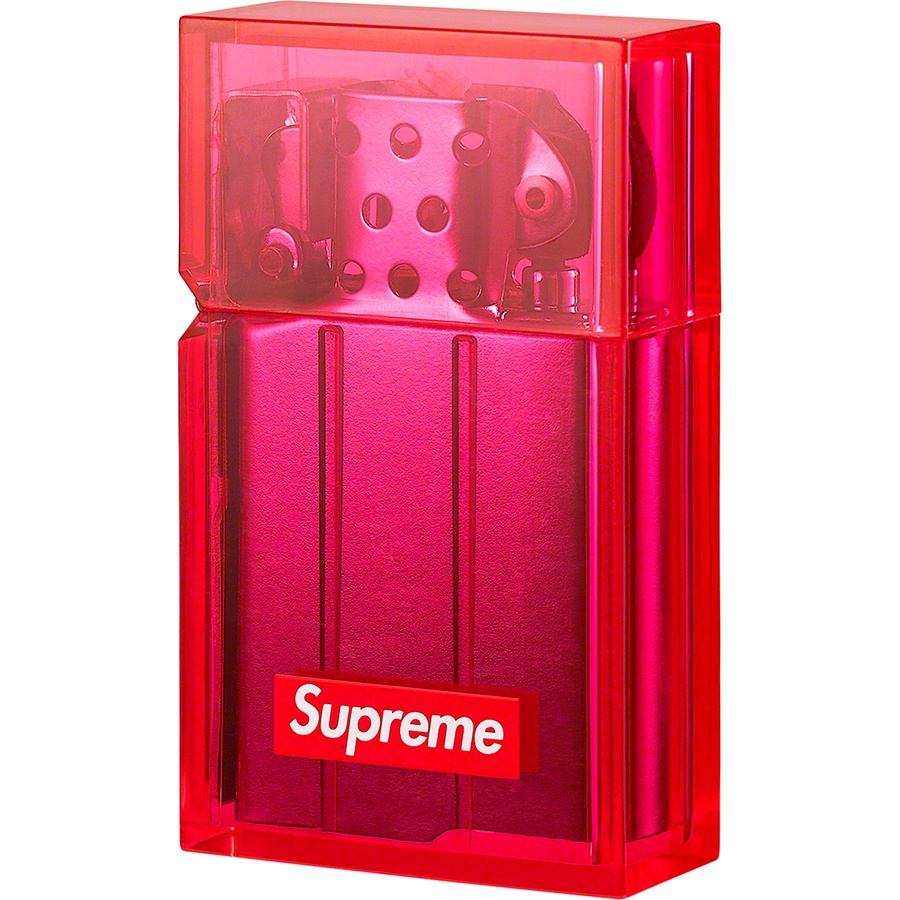 Details on Supreme Tsubota Pearl Hard Edge Lighter Neon Pink from fall winter
                                                    2019 (Price is $38)