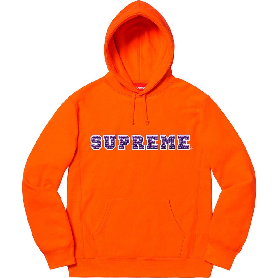 Details on The Most Hooded Sweatshirt Orange from fall winter 2019 (Price is $168)