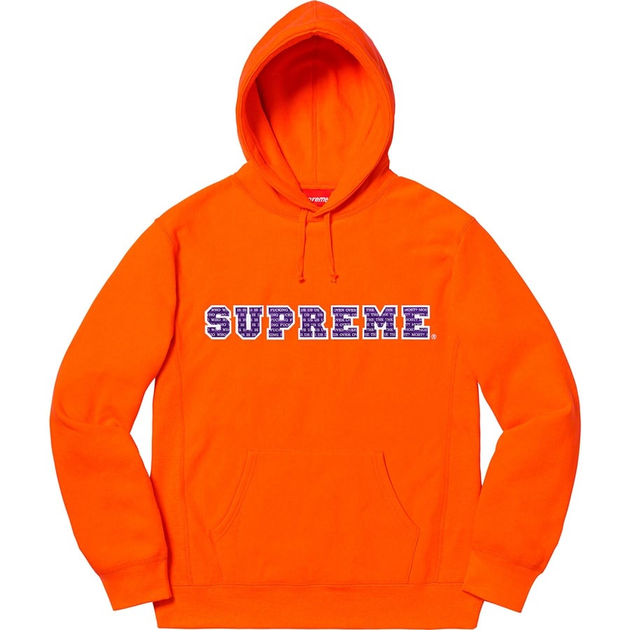 Details on The Most Hooded Sweatshirt Orange from fall winter
                                                    2019 (Price is $168)