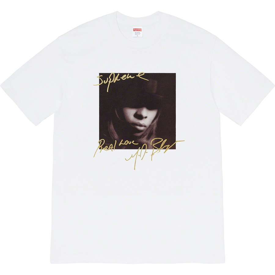 Details on Mary J. Blige Tee White from fall winter
                                                    2019 (Price is $48)