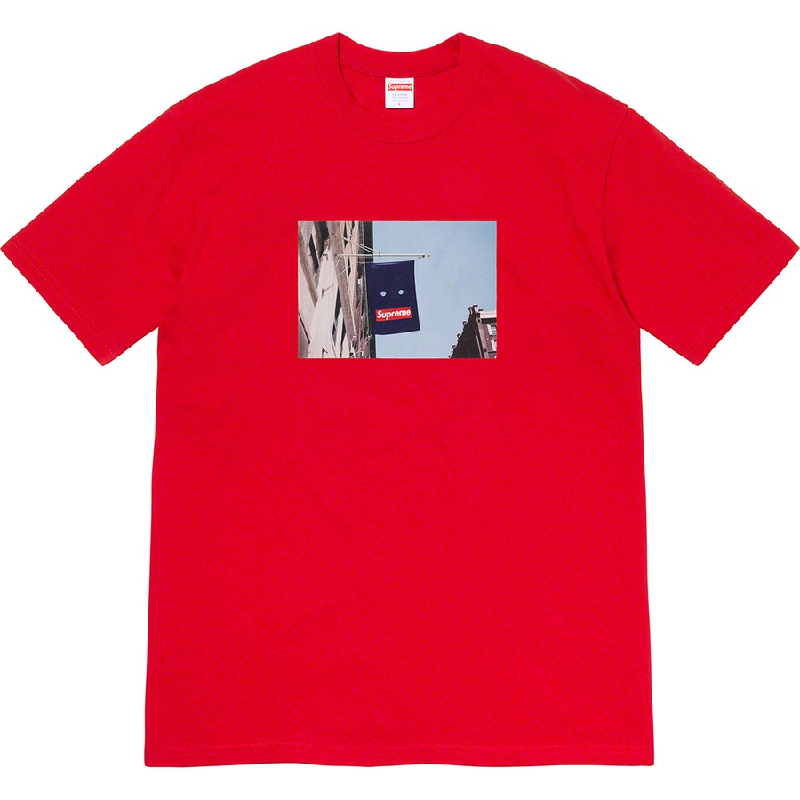 Details on Banner Tee Red from fall winter 2019 (Price is $38)