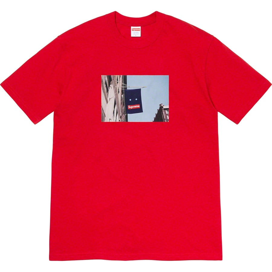 Details on Banner Tee Red from fall winter
                                                    2019 (Price is $38)