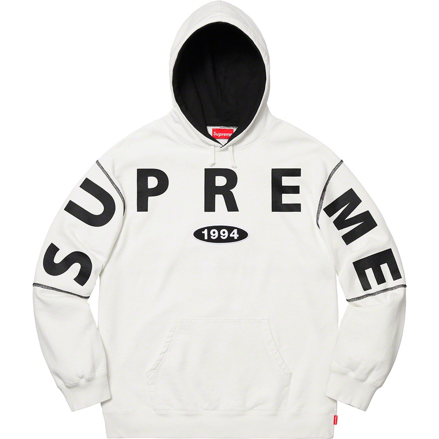 Supreme Spread Logo Hooded Sweatshirt (FW19) - White - $158