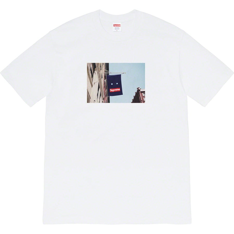 Details on Banner Tee White from fall winter 2019 (Price is $38)
