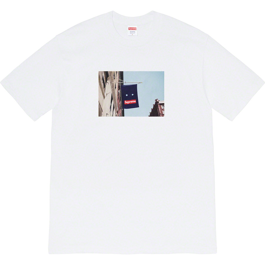 Details on Banner Tee White from fall winter
                                                    2019 (Price is $38)