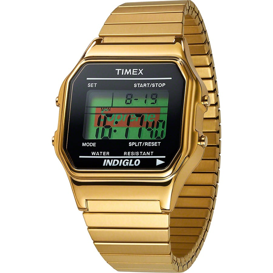 Details on Supreme Timex Digital Watch Gold from fall winter
                                                    2019 (Price is $68)