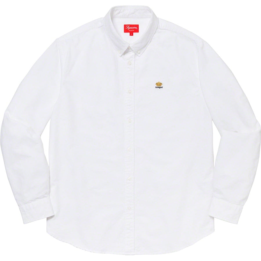 Details on Flannel Oxford Shirt White from fall winter
                                                    2019 (Price is $128)