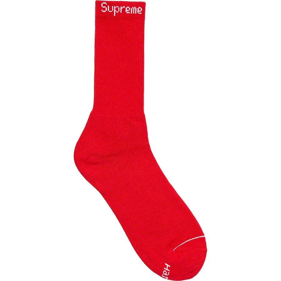 Details on Supreme Hanes Crew Socks (4 Pack) Red from fall winter 2019 (Price is $20)