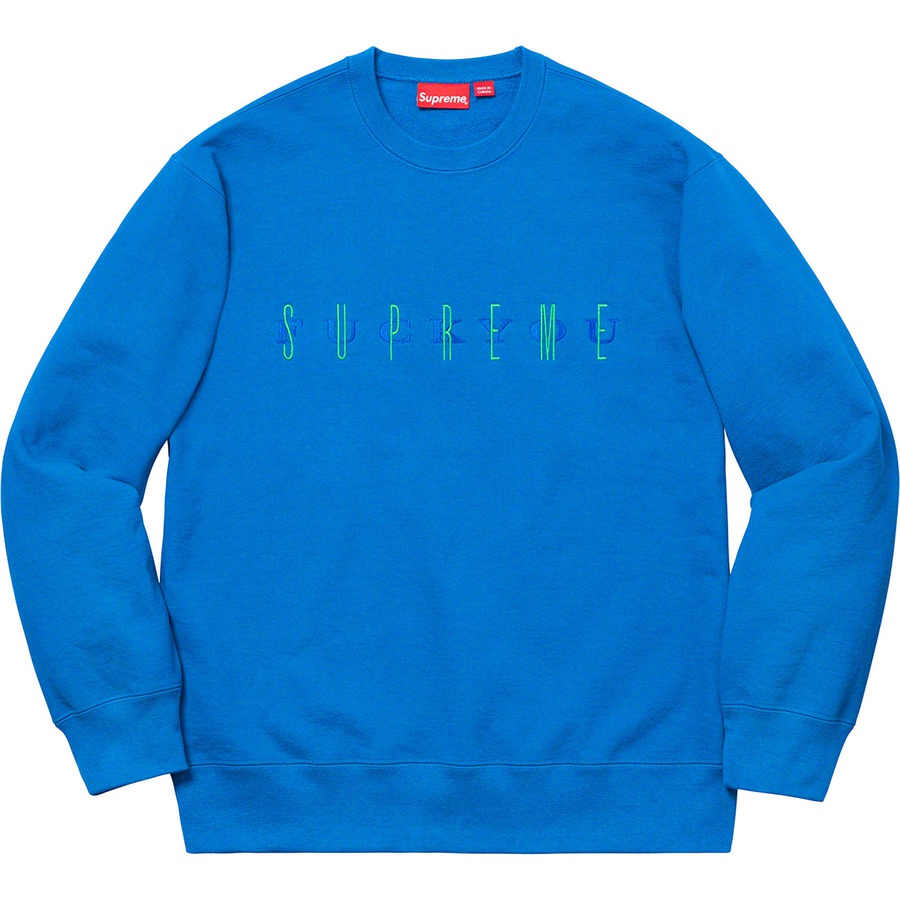 Details on Fuck You Crewneck Bright Blue from fall winter 2019 (Price is $148)