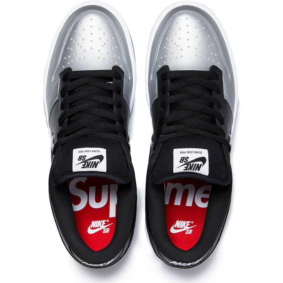 Details on Supreme Nike SB Dunk Low Black from fall winter
                                                    2019 (Price is $110)